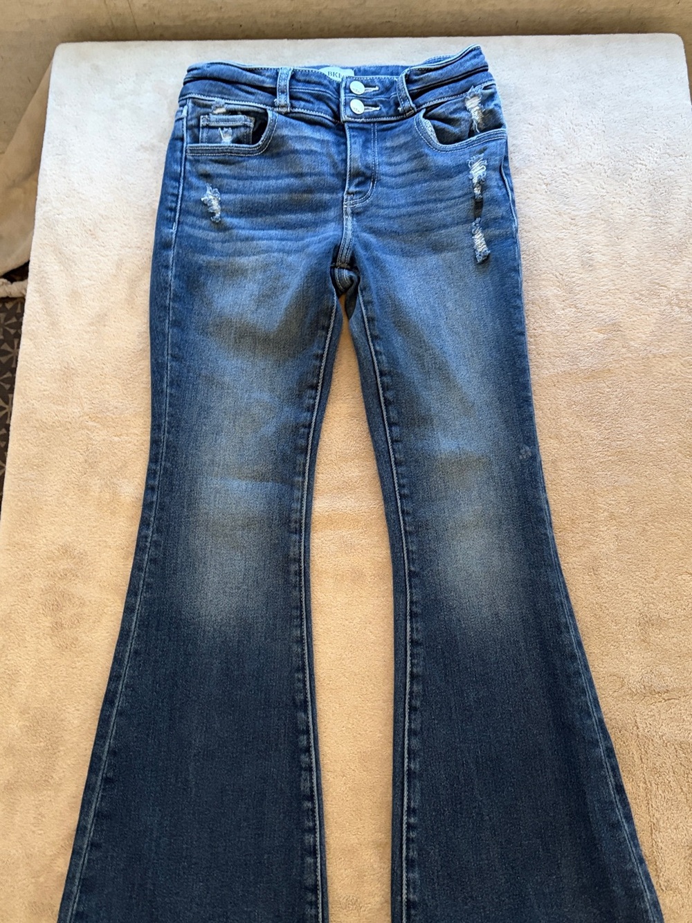 Buckle Girls sz 14 Western style Blue Distressed Flare Jeans